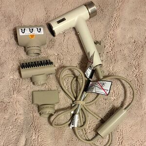 Cream Hair Dryer with Attachments
